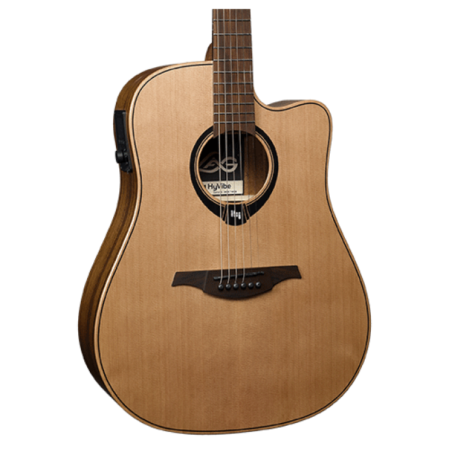 LAG HV10DCE Dreadnought Smart Guitar Cutaway Satin