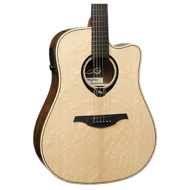 LAG HV30DCE Dreadnought Smart Guitar Cutaway Gloss